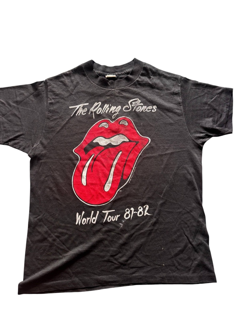 Vintage Black Rolling Stones World Tour 81-82 Graphic Tee (22)